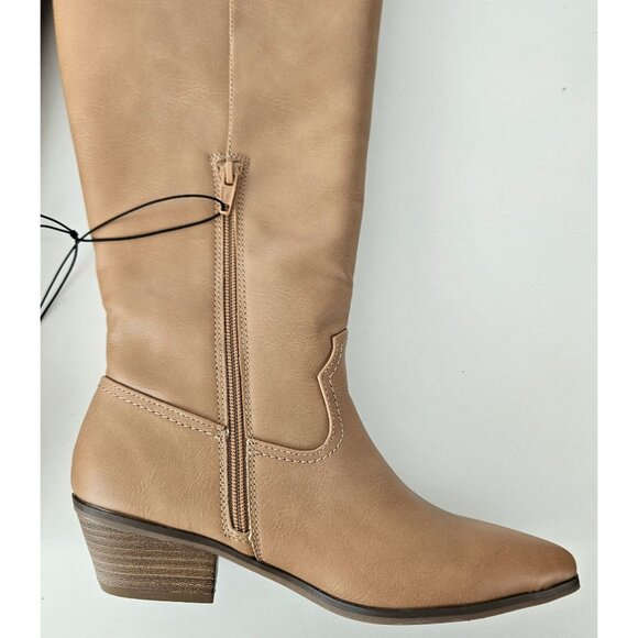 Universal Thread Womens Western Knee High Light Brown Memory Foam Boots Size 7.5 - Picture 8 of 14